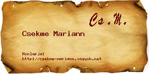 Csekme Mariann névjegykártya