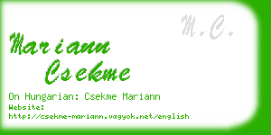 mariann csekme business card